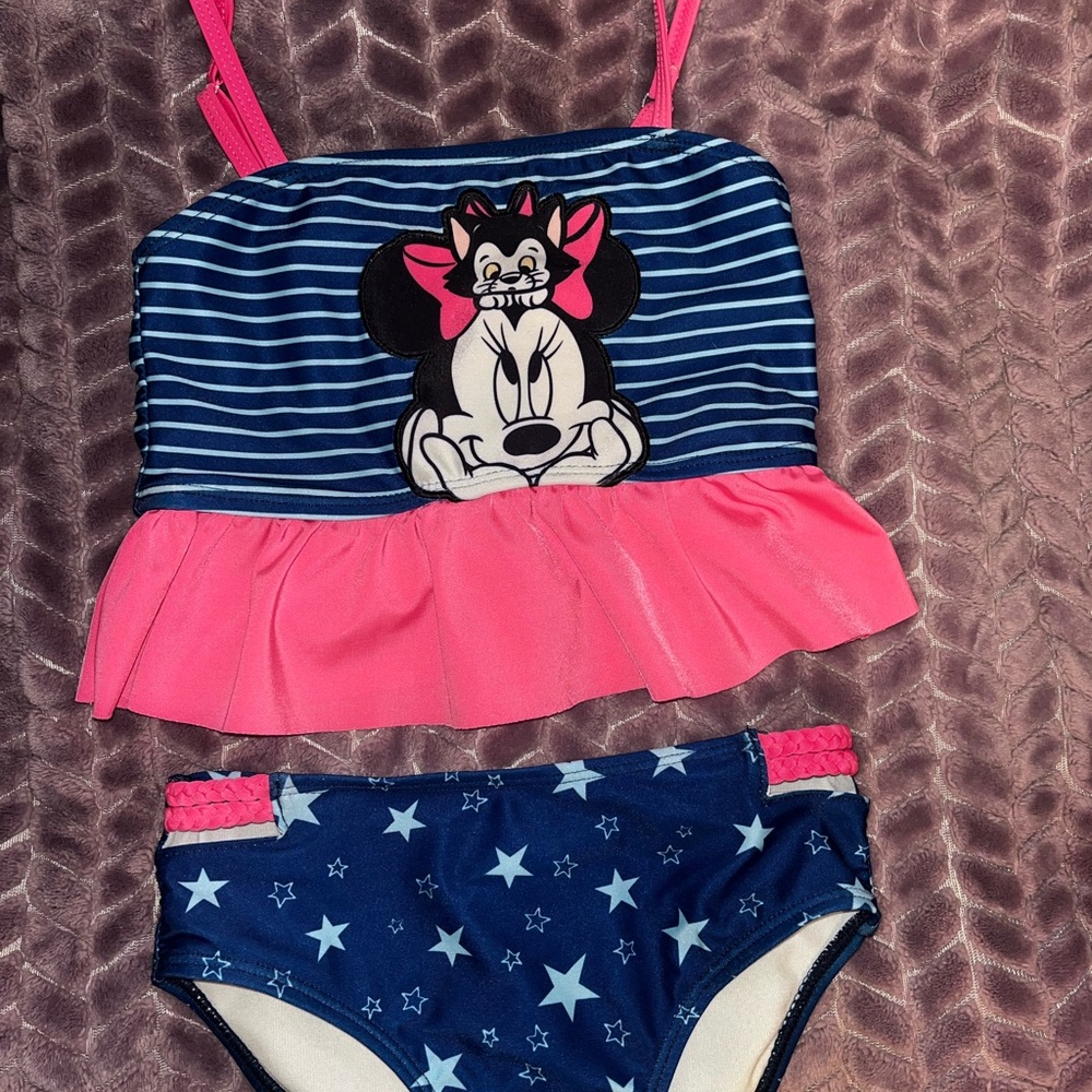 Minnie Mouse Pink and Blue Swimsuit Set